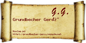 Grundbecher Gerő névjegykártya